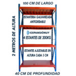 Estanteria Rack Metalico Fácil Encastre 2×1×0.4m 800kg - Imagen 3
