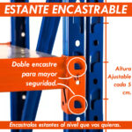 Estanteria Rack Metalico Fácil Encastre 2x1.5x0.4m 800kg - Imagen 2