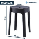 Banco Apilable De Interior Exterior Plastico Reforzado 140kg - Imagen 2