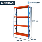 Estanteria Rack Metalico Fácil Encastre 2×1×0.4m 800kg - Imagen 4
