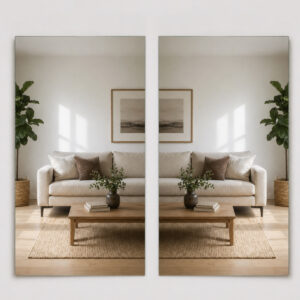 Espejos Autoadhesivos X2 Vidrio Rectangular Hogar 60x35 Cm