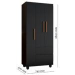 Ropero Armario Placard 3 Puertas 2 Cajones - Imagen 3