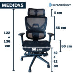Silla De Oficina Gerencial Ergonomica Mesh Premium Apoyapies - Imagen 3
