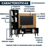 Rack Panel Aereo De Tv Hasta 60 Pulgadas Con Estantes - Imagen 4