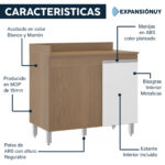 Mueble Bajo Mesada Esquinero Armario De Cocina 1 Puerta - Imagen 2