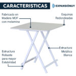 Mesa Plegable Multiuso De Madera Mdf Y Estructura De Hierro - Imagen 3