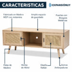 Rack Para Tv Hasta 60 Pulgadas Estilo Rattán De Madera Mdf - Imagen 3
