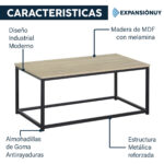Mesa De Centro Ratona Estructura De Hierro Y Madera MDF - Imagen 3