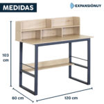 Escritorio Biblioteca Mesa Oficina Pc Metal Madera Mdp - Imagen 2
