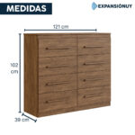 Cómoda Cajonera Zapatera 8 Cajones Mueble Guardado 100% Mdf - Imagen 2