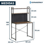 Escritorio De Hierro Y Mdf C/estantes Y Panel Organizador - Imagen 2