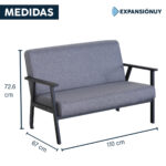 Sillón Sofa 2 Cuerpos Tapizado De Tela Lavable Living Estar - Imagen 3