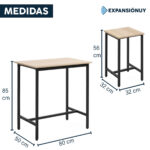 Mesa Alta Barra Con 2 Bancos De Hierro Y Madera Mdf - Imagen 2