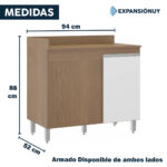 Mueble Bajo Mesada Esquinero Armario De Cocina 1 Puerta - Imagen 3