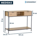 Mueble Aparador Recibidor De Hierro Y MDF Con Cajones - Imagen 3