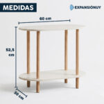 Mesa Lateral Auxiliar De Arrime Ovalada Doble Estante Living - Imagen 3