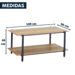 Mesa De Centro Ratona Estructura De Hierro Y Madera MDF - Imagen 2