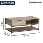 Mesa Ratona De Centro Auxiliar Living Hierro Madera MDF - Imagen 2