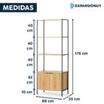 Biblioteca Estanteria Librero Organizador Hierro Madera MDF - Imagen 2