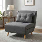 Sofá Cama Sillón 1 Cuerpo Reclinable 180° De Tela Lavable - Imagen 2