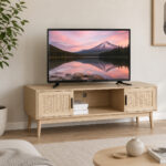 Rack Para Tv Hasta 60 Pulgadas Estilo Rattán De Madera Mdf - Imagen 1