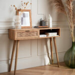 Mesa Auxiliar Lateral Escritorio de Rattán Madera Mdf Pc 1 Cajon - Imagen 1