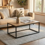 Mesa De Centro Ratona Estructura De Hierro Y Madera MDF - Imagen 1