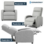 Sofá Sillón 1 Cuerpo Butaca Reclinable 150° De Tela Lavable - Imagen 3