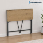 Escritorio Pc Plegable Mesa Retráctil De Hierro Y Madera Md - Imagen 2