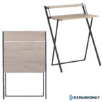 Mesa Plegable Retráctil De Hierro Y Madera Mdf - Imagen 2