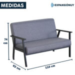 Sillón Sofa 2 Cuerpos Tapizado De Tela Lavable Living Estar - Imagen 3