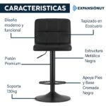 Silla Alta Banquete Taburete Respaldo Apoyapies Cocina Barra Laqueado - Imagen 3