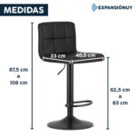 Silla Alta Banquete Taburete Respaldo Apoyapies Cocina Barra Laqueado - Imagen 2