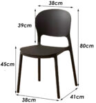 Silla Plastico Reforzada Apilable Comedor Jardin Exterior Negro Madonna - Imagen 5