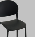 Silla Plastico Reforzada Apilable Comedor Jardin Exterior Negro Madonna - Imagen 2