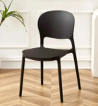 Silla Plastico Reforzada Apilable Comedor Jardin Exterior Negro Madonna - Imagen 1