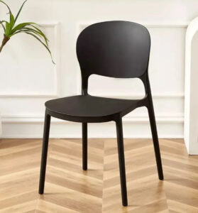 Silla Plastico Reforzada Apilable Comedor Jardin Exterior Negro Madonna