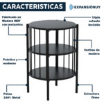 Mesa Lateral Auxiliar Alta De Revista Redonda Hogar Living - Imagen 3