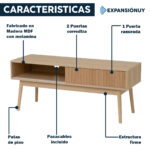 Rack de Tv hasta 55 Pulgadas 2 Puertas Corredizas Madera MDF - Imagen 3