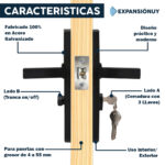 Pestillo Con Cerradura Y Llaves Para Puerta De Interior - Imagen 3