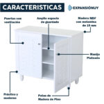 Cómoda Zapatera Multiuso 2 Puertas 3 Estantes Living Hogar - Imagen 4