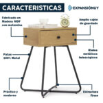 Mesa De Luz 1 Cajón Moderna Mesita De Noche - Imagen 3