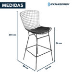 Taburete Silla Alta Bertoia De Barra Comedor Cocina 100% Metal - Imagen 2