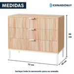 Cómoda Cajonera 3 Cajones Mueble Organizador Nórdico - Imagen 2