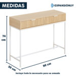 Mueble Recibidor Aparador 2 Cajones Living Estar Nórdico - Imagen 3