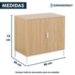 Aparador Recibidor Buffet 2 Puertas Y Estante Mueble Nórdico - Imagen 2