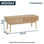 Rack de Tv hasta 55 Pulgadas 2 Puertas Corredizas Madera MDF - Imagen 2