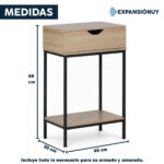 Mesa De Luz 1 Cajón Rustica Mesita De Noche - Imagen 3