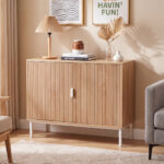 Aparador Recibidor Buffet 2 Puertas Y Estante Mueble Nórdico - Imagen 1