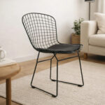 Silla Bertoia Interior Exterior Jardin Cocina Comedor Patio Negro - Imagen 1